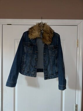 Vintage Women’s Boston Proper Denim Jacket Detachable Collar Size Medium
